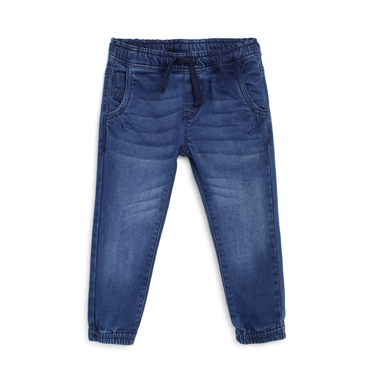 Boys Dark Blue Solid Long Trouser-Dark Blue